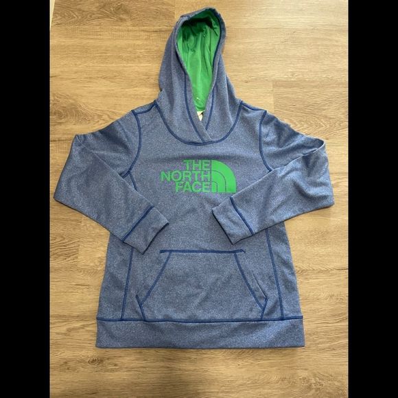 The North Face Women Performance Running Hoodie Blue and Green  Medium - Picture 1 of 4